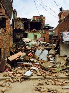 Homes and buildings lie damaged in Kathmandu, Nepal, as a result of last Saturday's 7.8 earthquake.