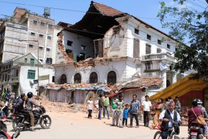 A part of the Kathmandu Durbar High School was destroyed by the tremors