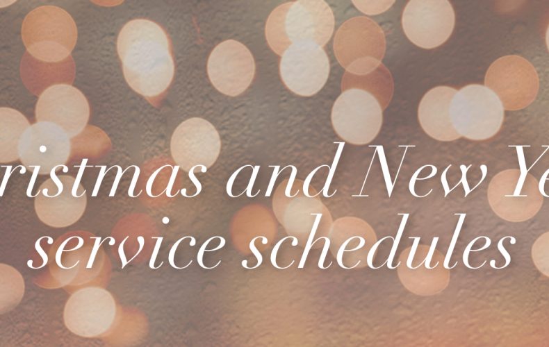 Christmas and New Year Service Schedules 2016